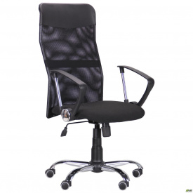 Офисное кресло AMF Ultra Хром спинка сетка черная