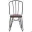 Металевий стілець Clapton чорний з дерев'яним сидінням гевея колір під горіх Черкаси