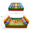 Детская песочница SportBaby №30 деревянная 200х200 см с лавочками-крышкой цветная Тернополь