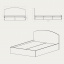 Двуспальная кровать Компанит-140 c ортопедическим матрасом 140х200 см на пружинаж Боннель Черкассы