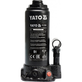 Домкрат гидравлический бутылочный Yato 8 т 230х457 мм (YT-17003)