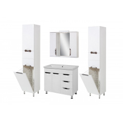 Комплект мебели для ванной комнаты Альвеус 80 с умывальником Комо 80 + пенал Альвеус 40 с корзиной Луцк