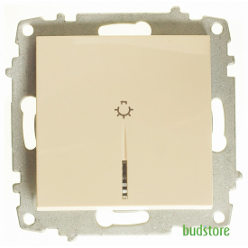 Выключатель кнопочный с подсветкой без рамки EL-BI Zena крем 609-010300-206