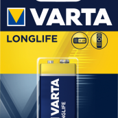 Батарейка 6LR61 VARTA Longlife 1шт/блістер Alkaline