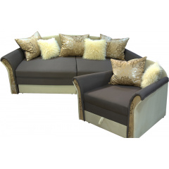 Комплект Ribeka "Стелла 2" диван и 2 кресла Бежевый (02C02) Суми