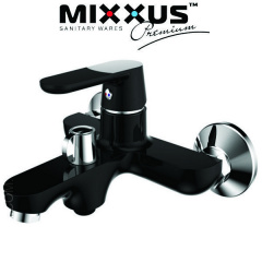 Змішувач для ванни короткий ніс MIXXUS Tiger Euro Black чорний Chr-009 Луцьк