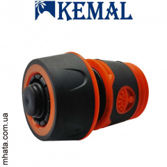 Коннектор прорезиненный 3/4 с аквастопом для шланга Kemal M3007, Турция Изюм