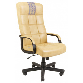 Офисное Кресло Руководителя Richman Вирджиния Титан Yellow (Без Принта) Пластик Рич М3 MultiBlock Бежевое