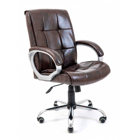 Офисное кресло руководителя Richman Arizona Титан Dark Brown Хром М2 AnyFix Коричневое