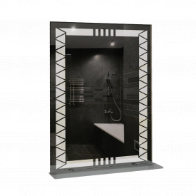 Зеркало для ванной комнаты 600х800 Ф300-111 с полкой.