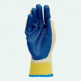 Перчатки садовые с двойным синим покрытием (12 шт) ПТ-0472