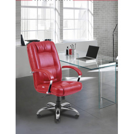 Офисное Кресло Руководителя Richman Альберто Мадрас Перламутр 2-Лаки Red Хром М3 MultiBlock Красное
