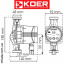 Циркуляционный энергосберегающий насос KOER N25-40 180 со шнуром и гайками Харьков