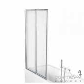 Шторка для ванны Besco PMD Piramida Ambition premium -2 80,5х140 профиль хром стекло прозрачное