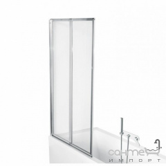 Шторка для ванны Besco PMD Piramida Ambition premium -2 80,5х140 профиль хром стекло прозрачное Тернополь