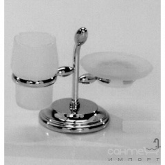 Мыльница и стакан на подставке Pacini & Saccardi Oggetti Appoggio 30165/C хром Днепр