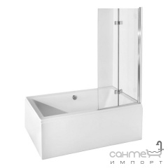 Шторка для ванны Besco Prestigio 80x150 хром стекло прозрачное Житомир