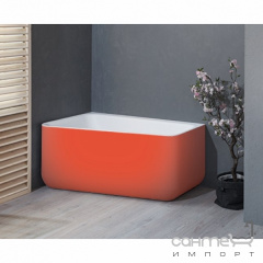 Отдельностоящая ванна из литого камня Balteco Gamma 150 белая внутри/Luminous Orange RAL 2005 Чернігів