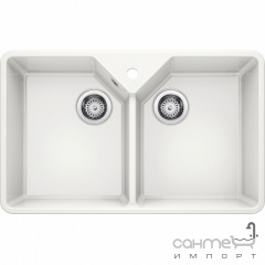 Керамическая кухонная мойка Blanco Villae Double 525164 белая глянцевая Вишневое