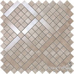 Плитка з білої глини мозаїка Atlas Concorde Marvel Travertino Silver Diagonal Mosaic 9MVB Кропивницький