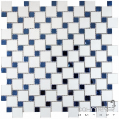 Декоративная мозаика 28,5х28,5 Kale Bareks Vivacer ZP-01 микс белый синий Львов