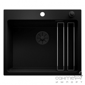 Гранитная кухонная мойка Blanco Silgranit Etagon 6 Black Edition 526339 черный матовый
