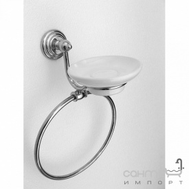 Кольцо для полотенец с мыльницей Pacini & Saccardi London 30082/С хром
