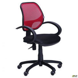 Кресло Байт/АМФ-5 сиденье Сетка черная/спинка Сетка красная