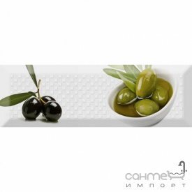 Настінна плитка декор 10x30 Absolut Keramika Decor Olives 02