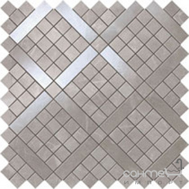 Плитка из белой глины мозаика Atlas Concorde Marvel Grey Fleury Diagonal Mosaic 9MVD