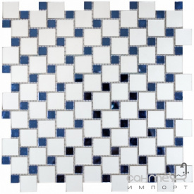 Декоративна мозаїка 28,5х28,5 Kale Bareks Vivacer ZP-01 мікс білий синій