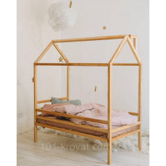 Кровать-домик детский на ножках из массива дерева с перилами 160х80 см Кропивницкий