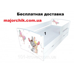 Детская кровать с защитным бортиком Зайки обнимуси 170x80 см Kinder Cool-2020 Тернополь