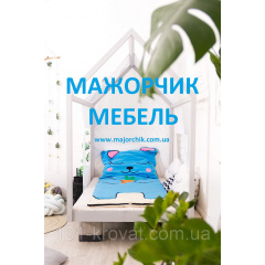 Кровать-домик деревянный в комплекте с матрасом Мажорчик 160х80 см Николаев