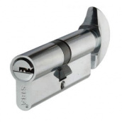 Цилиндр Дверной Siba Перфорированный Ключ-Вороток 80 Мм 45Х35 Хром (240656)