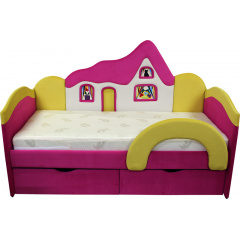Детская кроватка с матрасом Ribeka Домик для девочки Розовый (09K038) Ковель