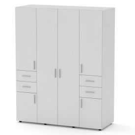 Шкаф с дверями и ящиками Компанит Шкаф-20 альба (белый)