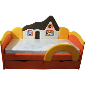 Детская кроватка Ribeka Домик Оранжевый (09K048)