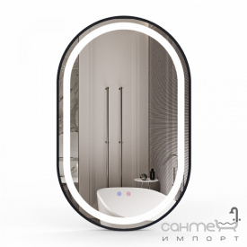 Зеркало с LED-подсветкой, диммером и подогревом Volle 16-42-500B рама черный алюминий
