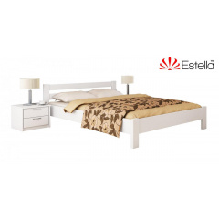 Двуспальная кровать белая Estella Рената 160х200 см дерев'яне з ізногівям на ніжках Гайсин