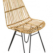 Плетений стілець Cruzo Коста з натурального ротанга на металевій основі