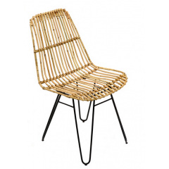 Плетеный стул Cruzo Коста из натурального ротанга на металлической основе Полтава
