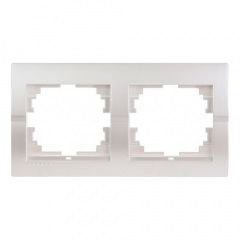 Рамка 2-а горизонтальна перлинно-білий металік DERIY Lezard 702-3000-147 Куп'янськ