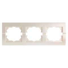 Рамка 3-а горизонтальна перлинно-білий металік DERIY Lezard 702-3000-148 Рівне