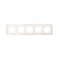 Рамка 5-ная горизонтальная белая с боковой вставкой золото RAIN Lezard 703-0226-150 Кропивницкий