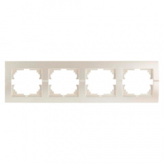Рамка 4-ная горизонтальная жемчужно-белый металлик DERIY Lezard 702-3000-149 Киев