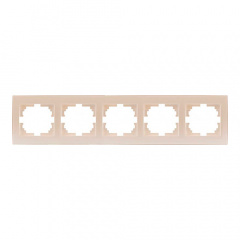 Рамка 5-ная горизонтальная жемчужно-белый перламутр с боковой вставкой RAIN Lezard 703-3030-150 Сарны
