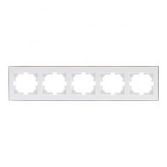 Рамка 5-ная горизонтальная белая с боковой вставкой хром Rain Lezard 703-0225-150 Вышгород