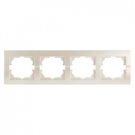 Рамка 4-а горизонтальна перлинно-білий металік DERIY Lezard 702-3000-149
