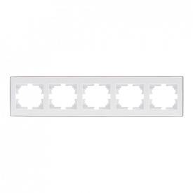 Рамка 5-а горизонтальна біла з бічною вставкою хром Rain Lezard 703-0225-150
